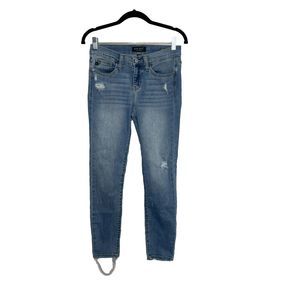 Judy Blue Jeans Women's 7/28 Blue Denim Skinny Fit Stretch Distress